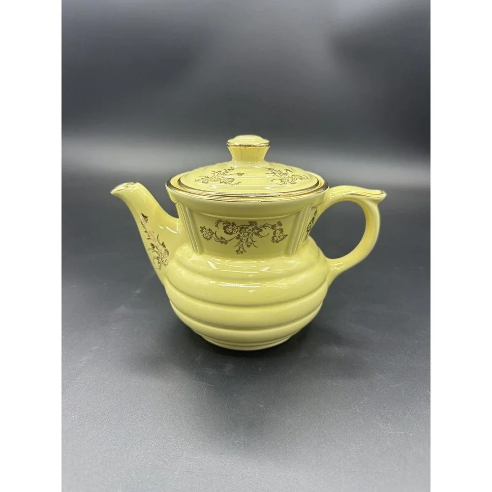 Vintage Enterprise Aluminum Co. Yellow/Gold Floral -Drip-O-Lator Coffee Pot MINT